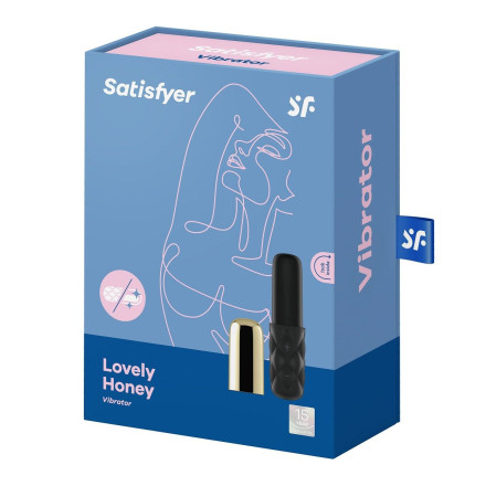 Чёрно-золотистая вибропуля Satisfyer Mini Lovely Honey 