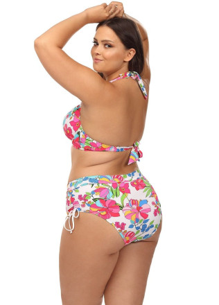 Купальник plus size с ярким цветочным принтом 