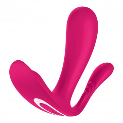 Розовый анально-вагинальный вибромассажер Top Secret+