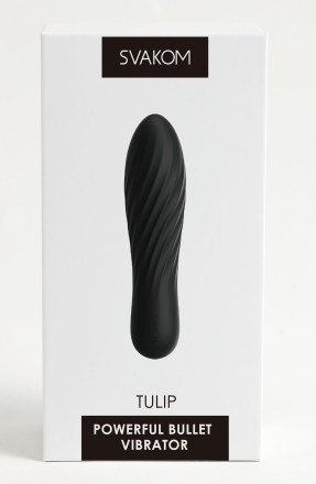 Черная вибропуля Tulip - 10,6 см. 