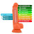 Оранжевый фаллоимитатор 7.5 Inch Silicone Dual Density Cock with Balls - 19 см. 