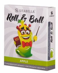 Стимулирующий презерватив-насадка Roll &amp; Ball Apple