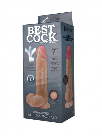 Телесный фаллоимитатор на присоске F&amp;F BEST COCK 7 - 20 см. 