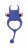 Синее эрекционное виброкольцо с рожками и хвостиком 