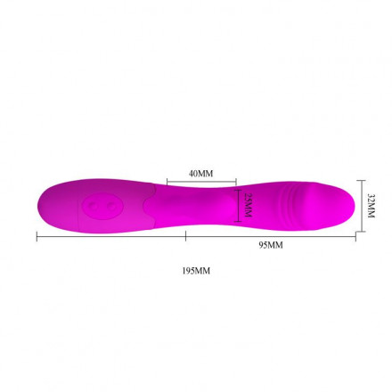 Лиловый перезаряжаемый вибратор Snappy с клиторальным отростком - 19,5 см.