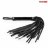 Черная гладкая плеть-флоггер с ручкой - 40 см. 