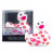 Белый вибратор-уточка I Rub My Duckie 2.0 Romance с розовым принтом 