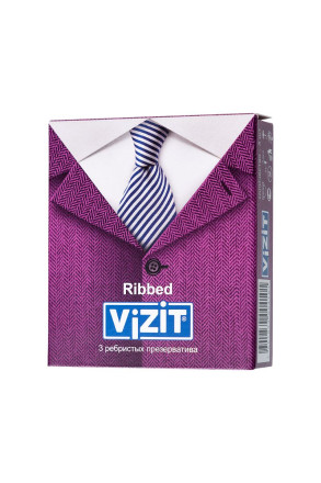 Ребристые презервативы VIZIT Ribbed - 3 шт. 
