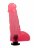 Розовая гелевая насадка с мошонкой для страпона - 17,8 см. 