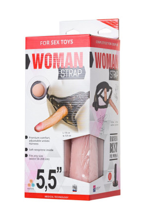 Женский страпон с вагинальной пробкой Woman Strap - 18 см. 