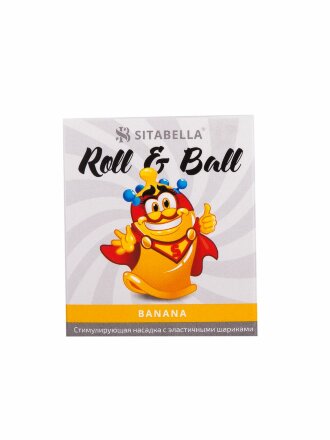 Стимулирующий презерватив-насадка Roll &amp; Ball Banana 