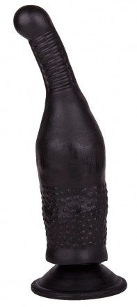 Чёрный анальный фаллоимитатор на присоске - 17 см. 