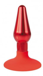 Красная конусовидная анальная пробка - 9 см.
