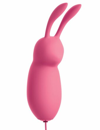 Розовая, работающая от USB вибропуля в форме кролика Cute 