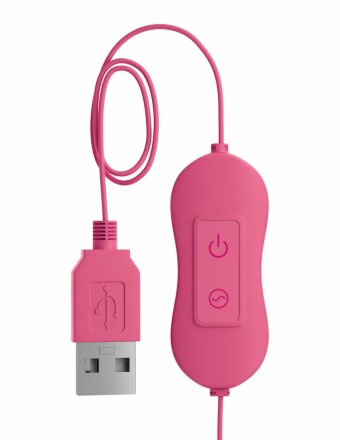 Розовая, работающая от USB вибропуля в форме кролика Cute 