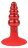Красная анальная пробка-елочка с ограничителем - 9 см. 