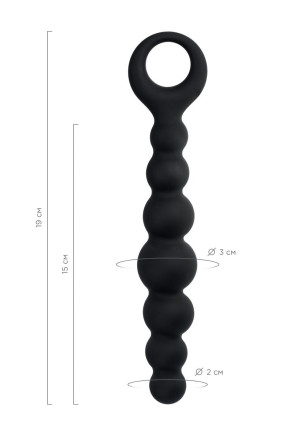 Черная анальная цепочка Carina - 19 см. 