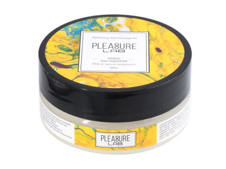 Твердое массажное масло Pleasure Lab Refreshing с ароматом манго и мандарина - 50 мл. 