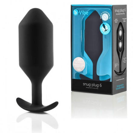 Черная анальная пробка для ношения B-vibe Snug Plug 6 - 17 см. 