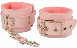 Нежно-розовые наручники с меховым подкладом