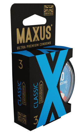 Классические презервативы в пластиковом кейсе MAXUS Classic - 3 шт. 