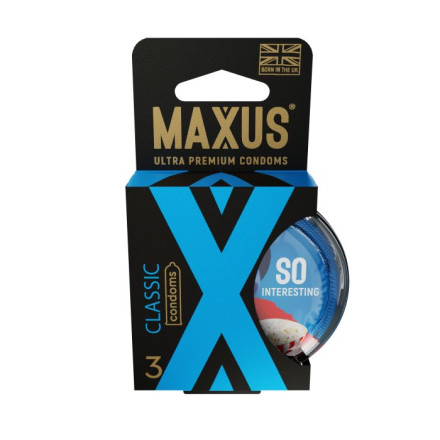 Классические презервативы в пластиковом кейсе MAXUS Classic - 3 шт. 