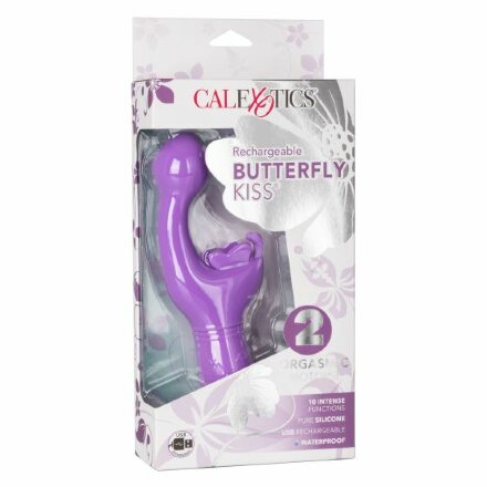 Фиолетовый вибратор-кролик Rechargeable Butterfly Kiss 