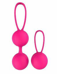 Набор розовых вагинальных шариков PLEASURE BALLS &amp; EGGS DUO BALL SET