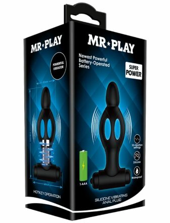 Черная анальная вибропробка Mr.Play - 11,8 см. 