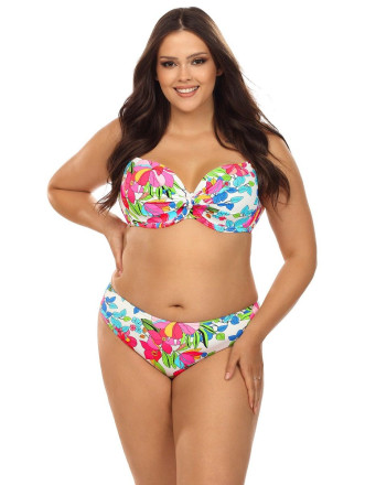 Раздельный купальник plus size с ярким цветочным рисунком 