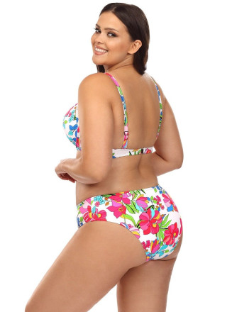 Раздельный купальник plus size с ярким цветочным рисунком 