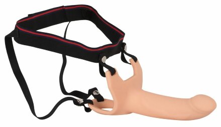 Силиконовый полый страпон на ремнях Silicone Strap-on - 19 см. 