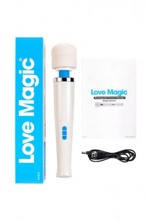Белый вибромассажёр Love Magic Rechargeable HV-270 - 32 см. 