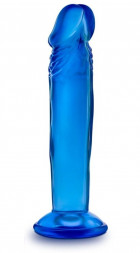 Синий анальный фаллоимитатор Sweet N Small 6 Inch Dildo With Suction Cup - 16,5 см.