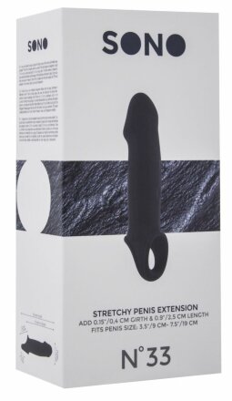 Чёрная насадка с подхватом Stretchy Penis Extension No.33 