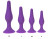 Фиолетовая силиконовая анальная пробка размера L - 12,2 см. 