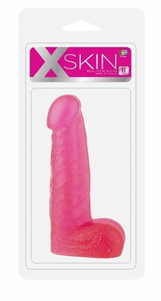 Розовый фаллоимитатор XSKIN 6 PVC DONG - 15,2 см. 