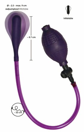 Фиолетовый анальный фаллоимитатор с вакуумным расширением 