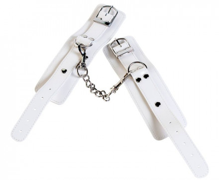 Белые кожаные наручники  