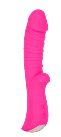 Ярко-розовый вибромассажер 5  Silicone Wild Passion - 19,1 см. 