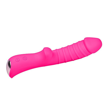 Ярко-розовый вибромассажер 5  Silicone Wild Passion - 19,1 см. 