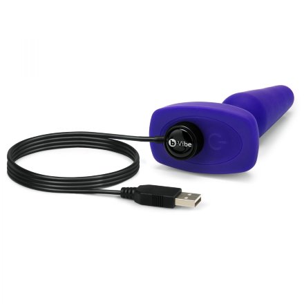 Фиолетовая анальная вибропробка с 3 источниками вибрации TRIO REMOTE CONTROL PLUG  PURPLE - 13,5 см.