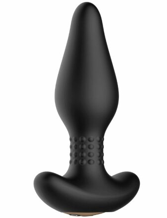 Черная анальная вибропробка Carl с пультом - 16,4 см. 