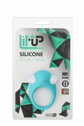 Голубое эрекционное кольцо LIT-UP SILICONE STIMU RING 6 