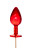 Красный леденец в форме малой анальной пробки со вкусом виски 