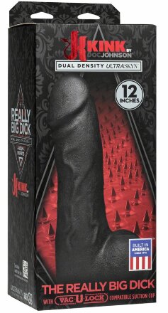 Черный фаллоимитатор-гигант с присоской-плагом The Really Big Dick - 30,5 см. 