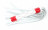 Бело-красная плеть средней длины с ручкой - 44 см. 