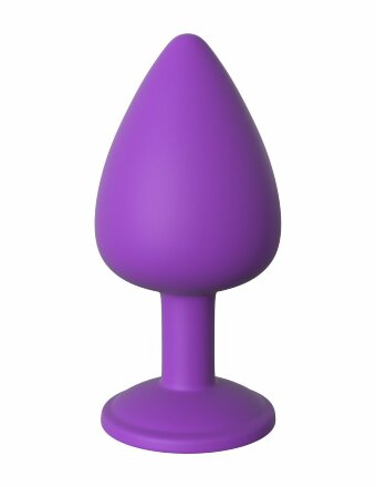 Фиолетовая анальная пробка со стразом Her Little Gem Large Plug - 9,5 см. 
