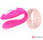 Розовый вибратор для пар с нежно-розовым пультом-часами Weatwatch Dual Pleasure Vibe 
