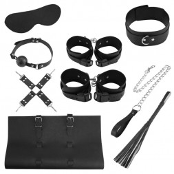 Оригинальный БДСМ-набор из 9 предметов в черной сумке